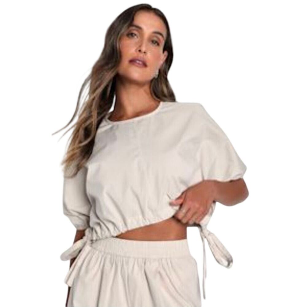 Lulus XL Cropped Drawsting Top